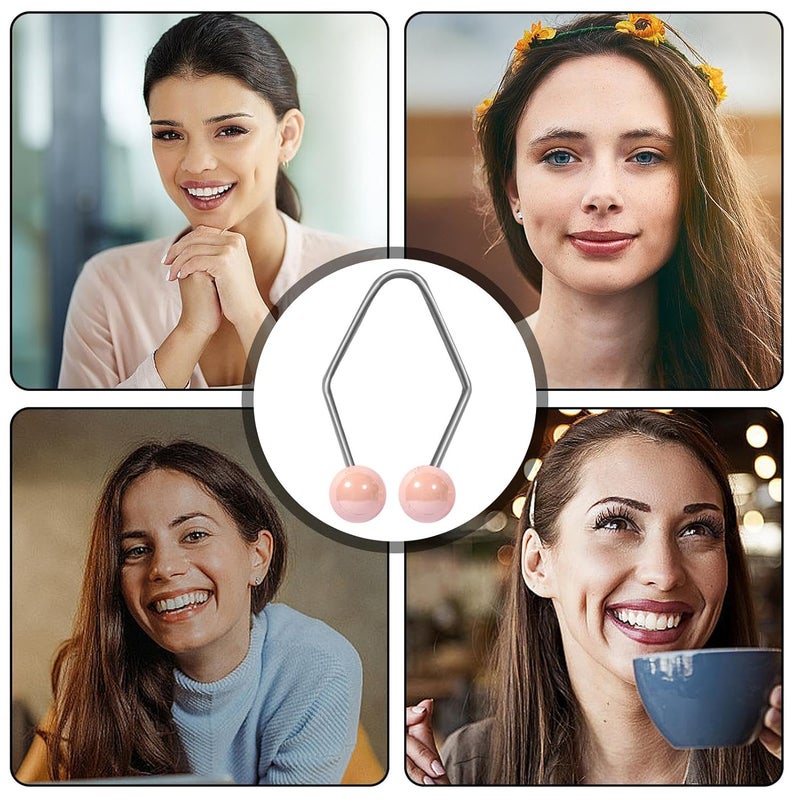 Pink Stainless Steel Face Muscle Exerciser Smile Trainer For Dimples And Facial Shaping - Image 4